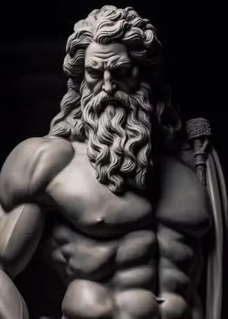 Zeus-Poster schwarz-weiß – Odyssee-Poster als Wanddekoration fürs Wohnzimmer 15