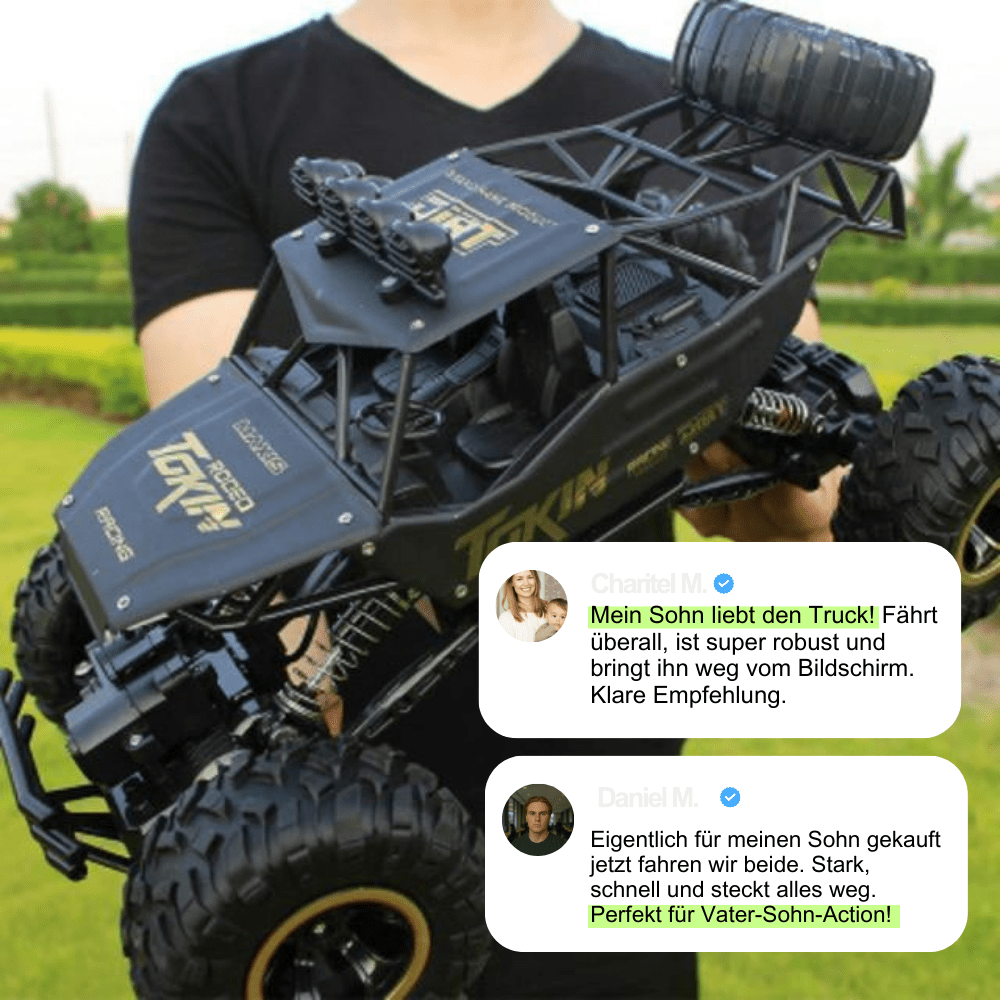Camion monstre télécommandé 4x4 – Buggy tout-terrain avec télécommande 2,4 GHz et lumières LED