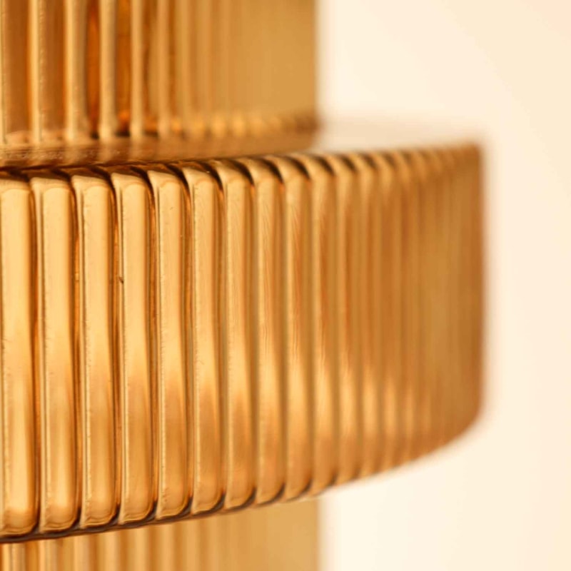 BrassGlow - Flaskeformet Pendellampe i Messing og Glas