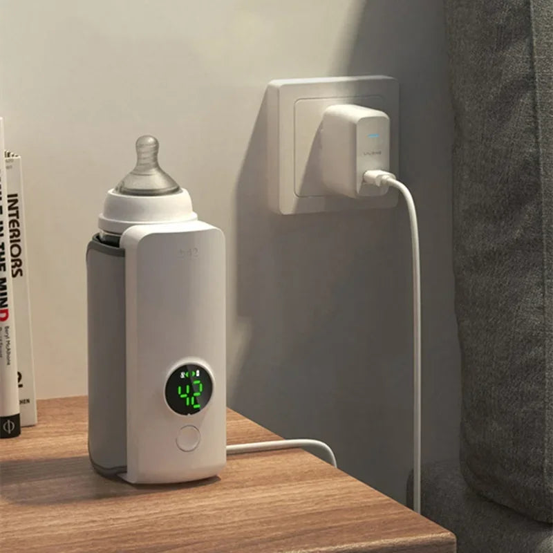 Portable Bottle Warmer – Smart Rechargeable Baby Milk Heater with Temperature Control