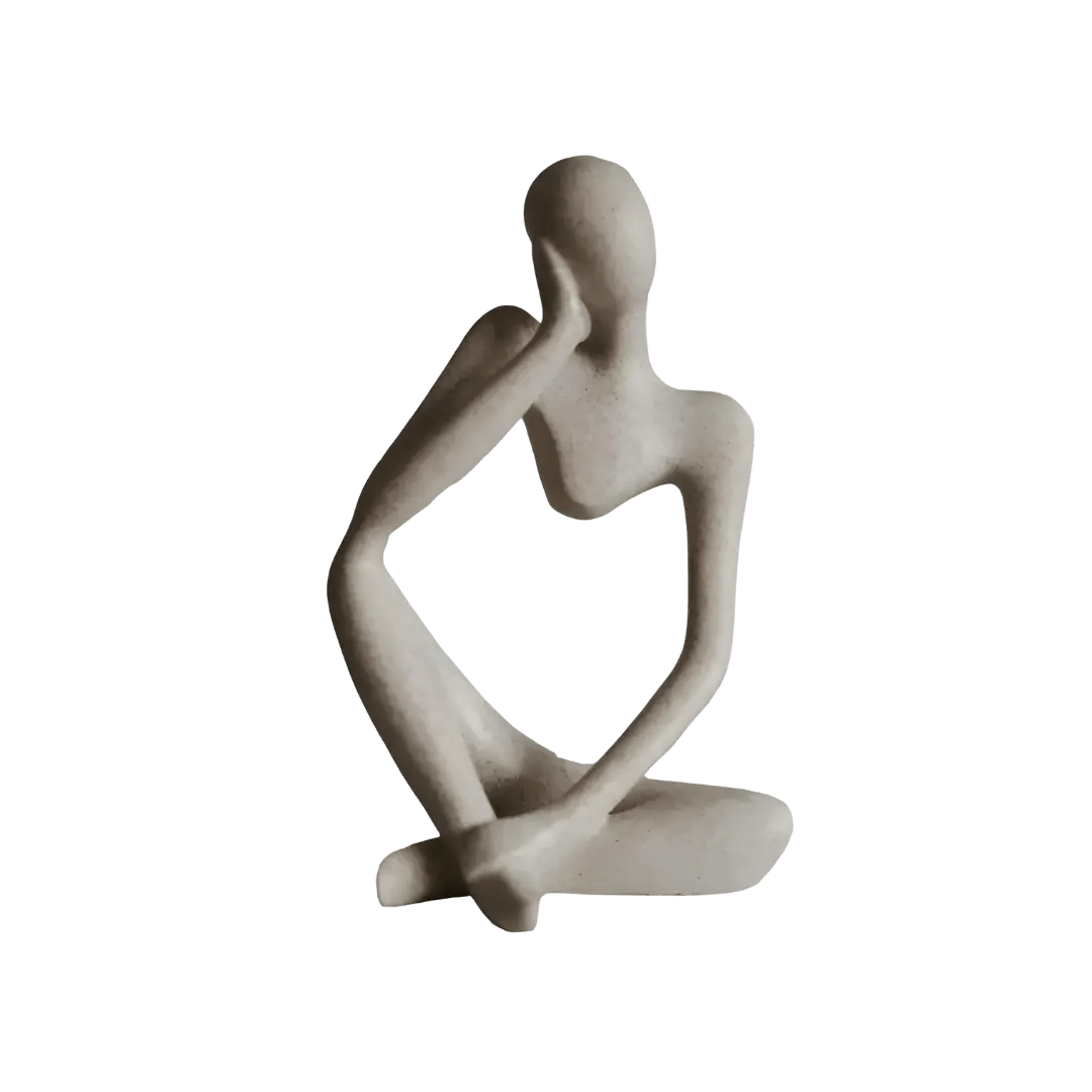 Sculpture Penseur abstrait – Pièce d'art moderne en résine pour une décoration intérieure créative