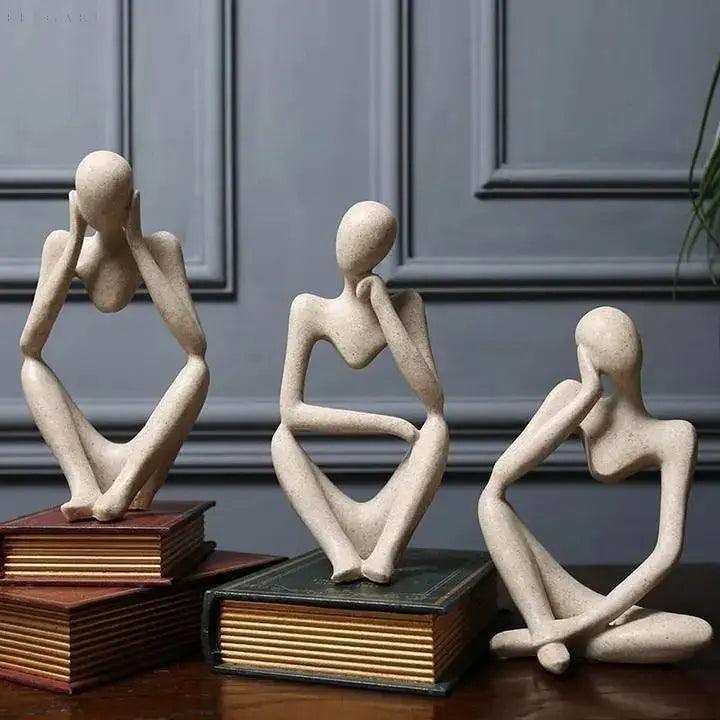 Abstract Thinker Sculpture – Modern Resin Art Piece for Creative Home Decoration
