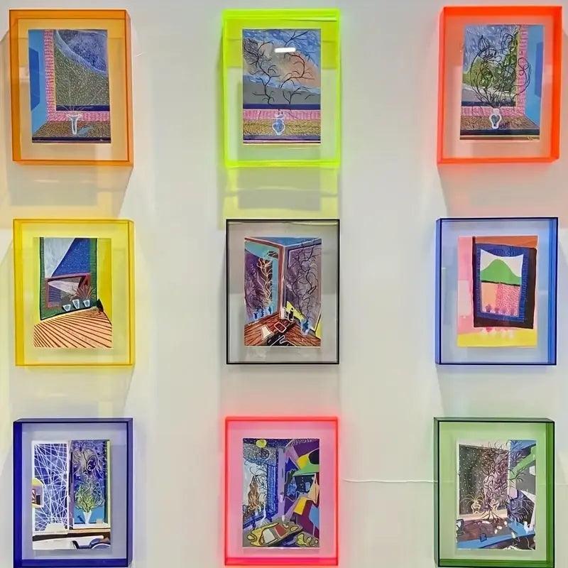 LichtFrame – Transparent Neon Billedramme med LED-lysglans