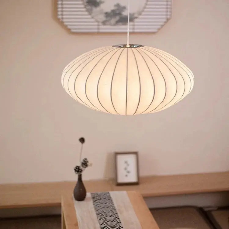 TsukiyoAura – Japandi Loftslampe med Blødt Stemningslys