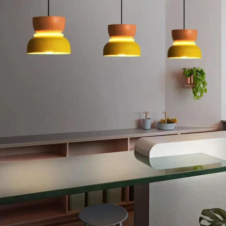 Suspension scandinave – design moderne inspiré des macarons avec illumination d’ambiance douce