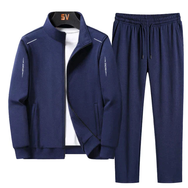 Ensemble survêtement homme – veste et pantalon en polyester léger avec coupe confortable
