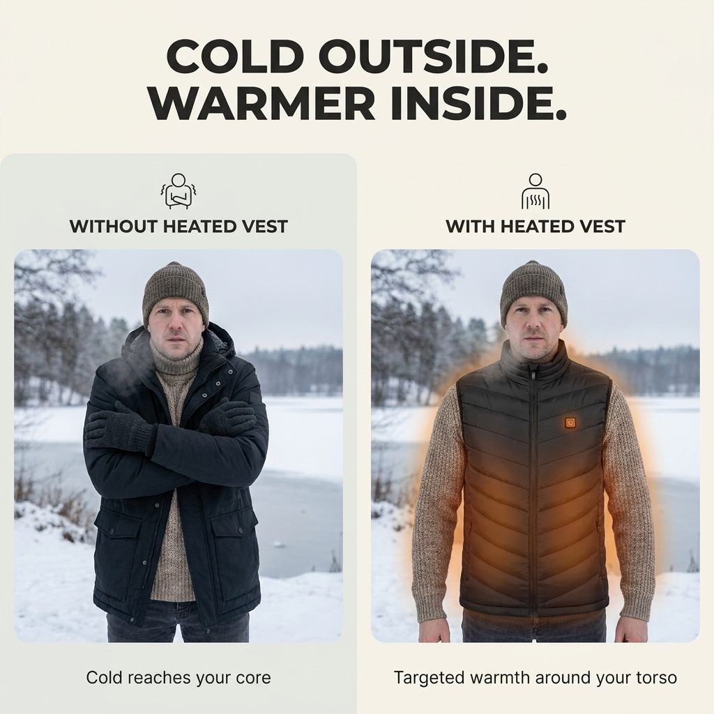 Verwarmd bodywarmer vest – instelbare zones en vrije armen VestraGear