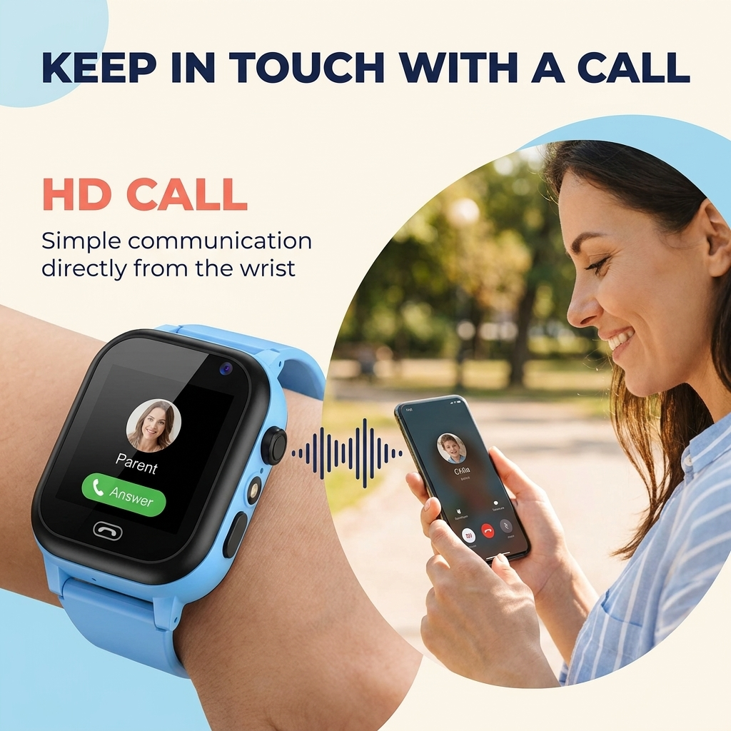 Slim GPS-horloge voor kinderen – 4G-bellen, SOS-knop & realtime GPS-tracking