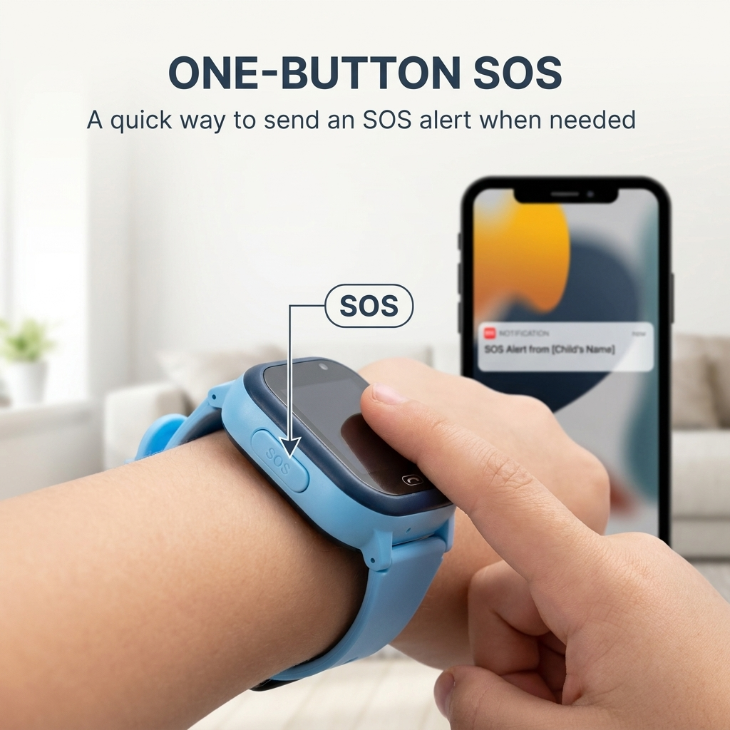 Slim GPS-horloge voor kinderen – 4G-bellen, SOS-knop & realtime GPS-tracking