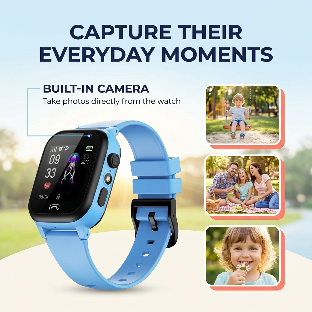 Slim GPS-horloge voor kinderen – 4G-bellen, SOS-knop & realtime GPS-tracking