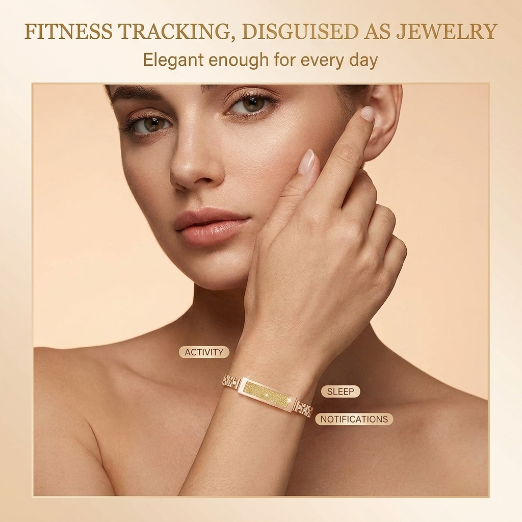 Women's Fitness Tracker – Slim Bracelet with Step and Sleep Logging