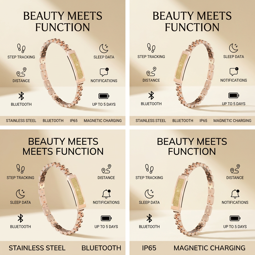 Women's Fitness Tracker – Slim Bracelet with Step and Sleep Logging