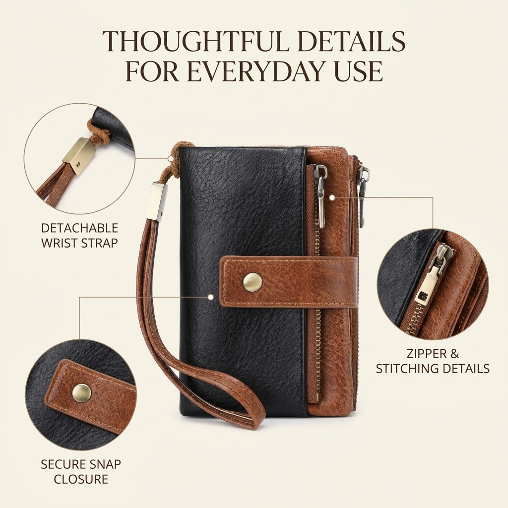 RFID-Blocking Tri-Fold Wallet | Secure Spacious Women’s Design