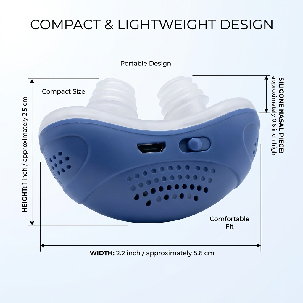 Portable Airflow Device – Compact, Silent Micro Air-Pump with Comfortable Nose Design