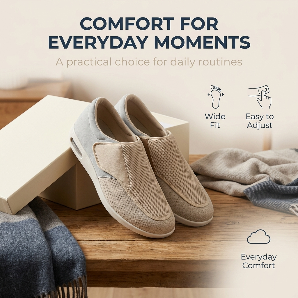 Men’s Walking Shoes – Wide Fit Slip-On Shoes for Everyday Comfort