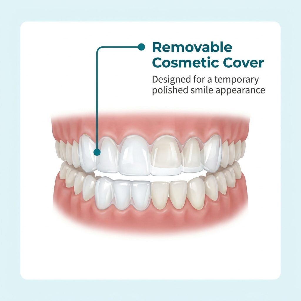 Facettes à clipser – Couvre-dents amovibles supérieurs et inférieurs