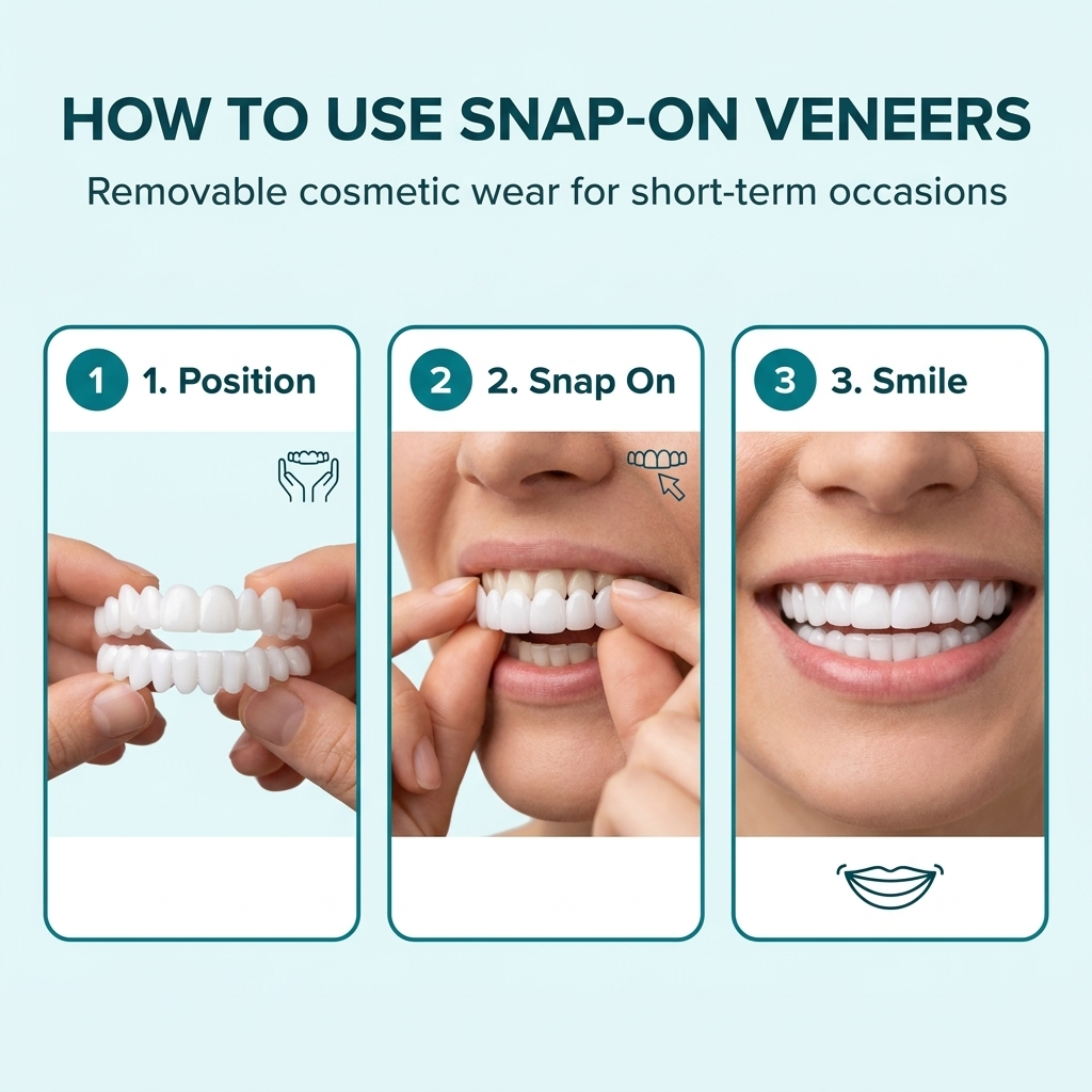 Facettes à clipser – Couvre-dents amovibles supérieurs et inférieurs