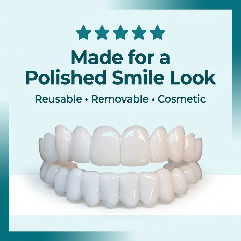 Facettes à clipser – Couvre-dents amovibles supérieurs et inférieurs