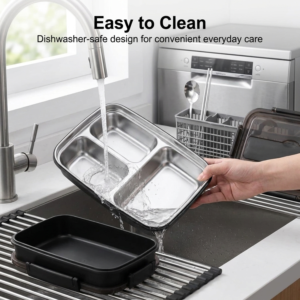 Stainless Steel Lunch Box – Leak-Resistant Compartments & Durable, Lightweight Design