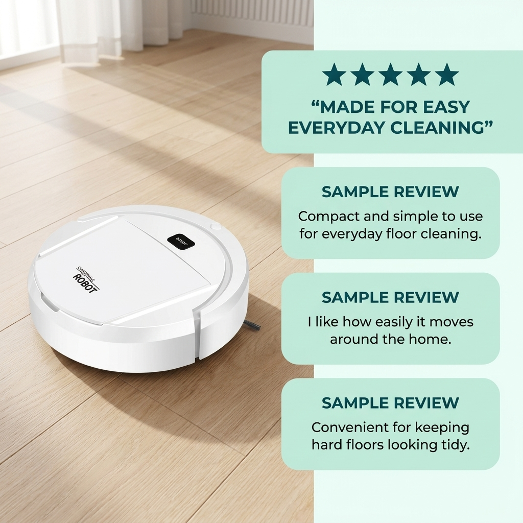 Robot Vacuum and Mop Combo – 3-in-1 Compact Cleaner for Hard Floors