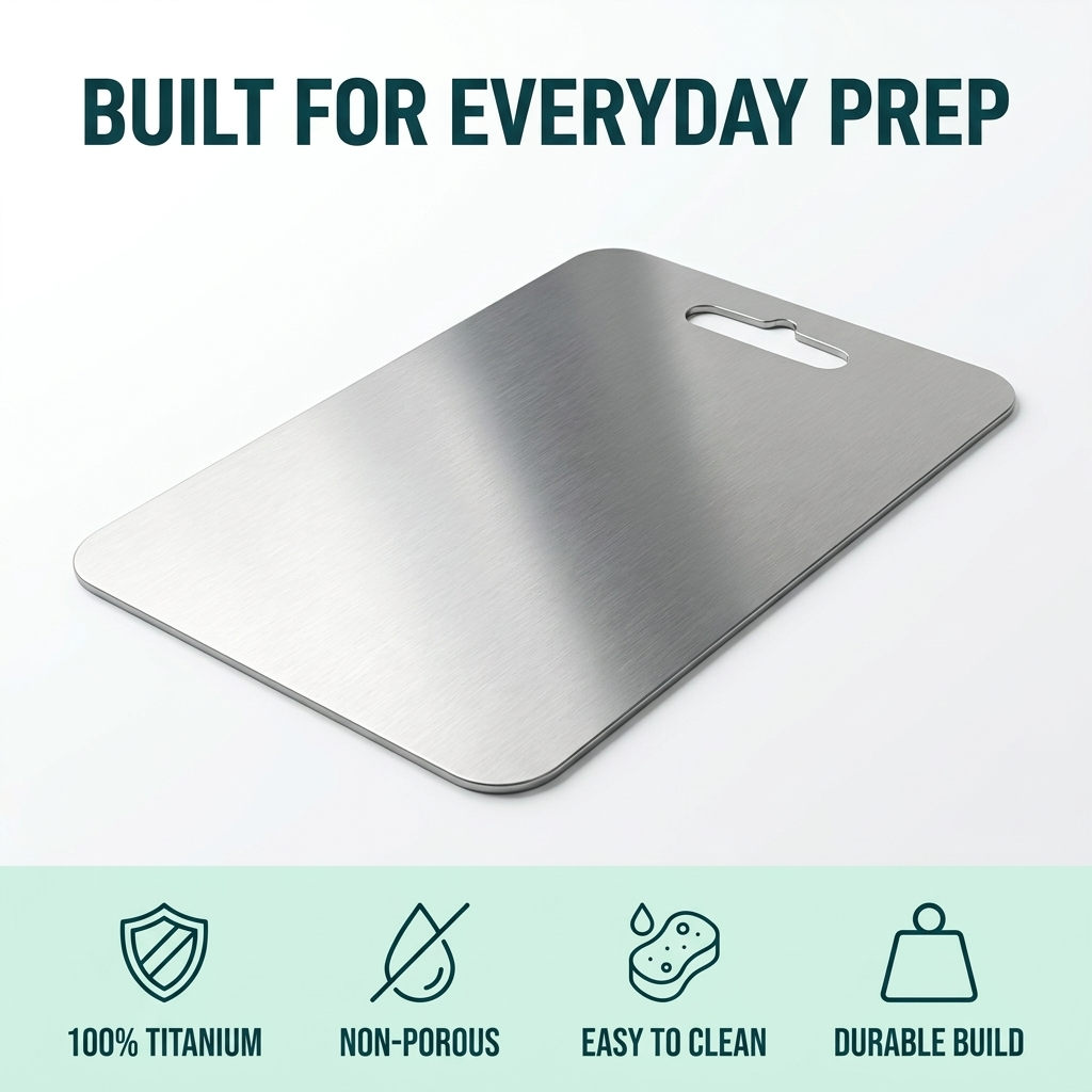 Titanium Cutting Board – Durable Non-Porous Surface with BPA-Free Construction