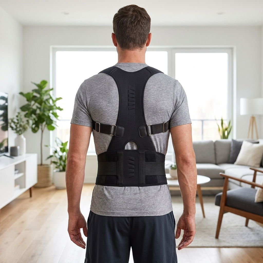 Correcteur de posture avec ceinture dorsale – Support complet réglable pour hommes et femmes