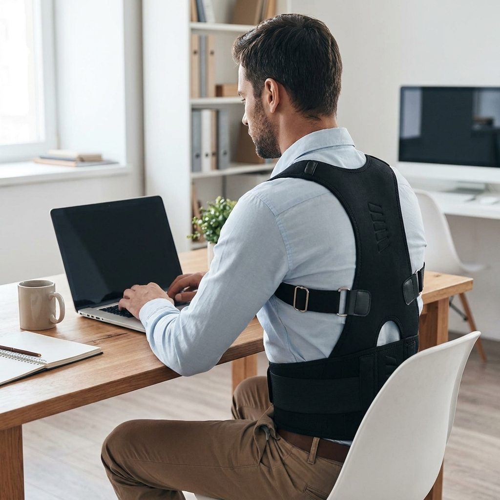 Correcteur de posture avec ceinture dorsale – Support complet réglable pour hommes et femmes