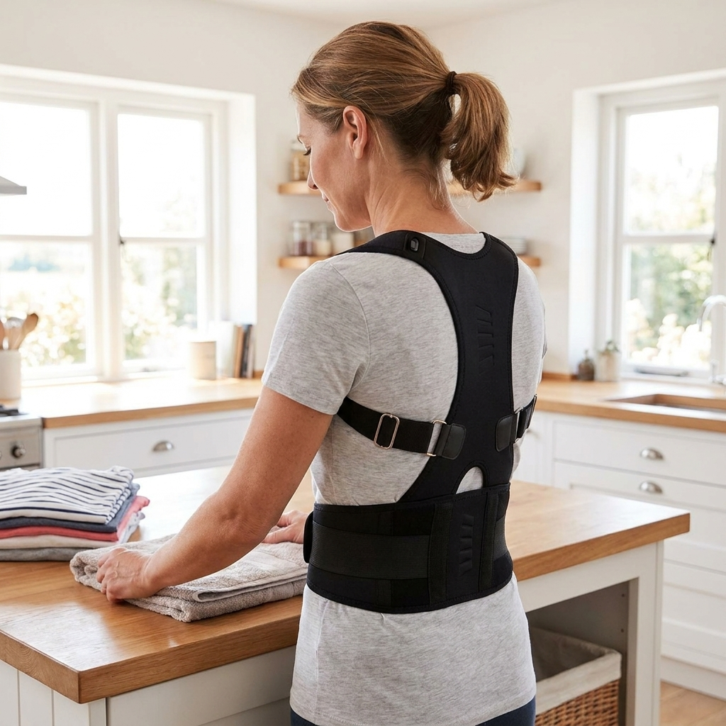 Correcteur de posture avec ceinture dorsale – Support complet réglable pour hommes et femmes