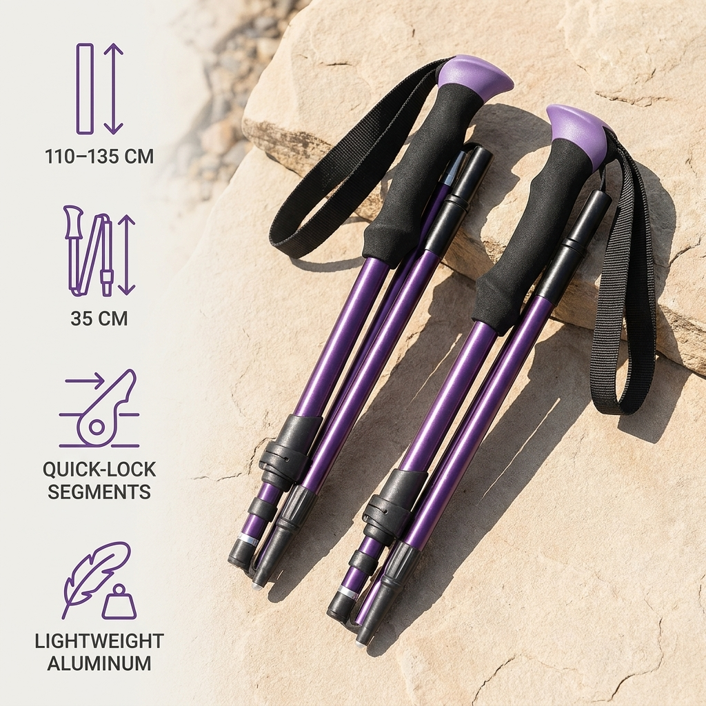 Trekking Poles – Fold to 35 cm and Adjust From 110 to 135 cm