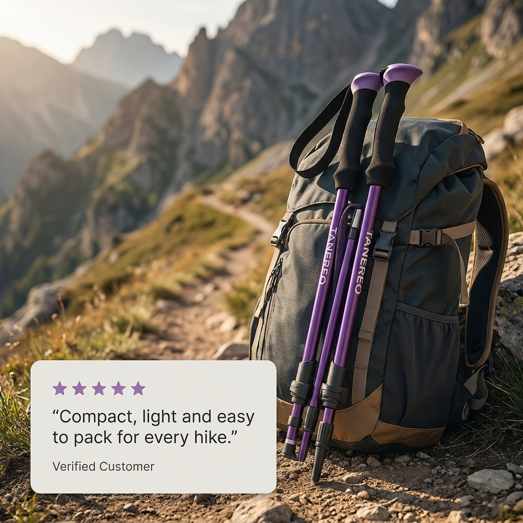 Trekking Poles – Fold to 35 cm and Adjust From 110 to 135 cm