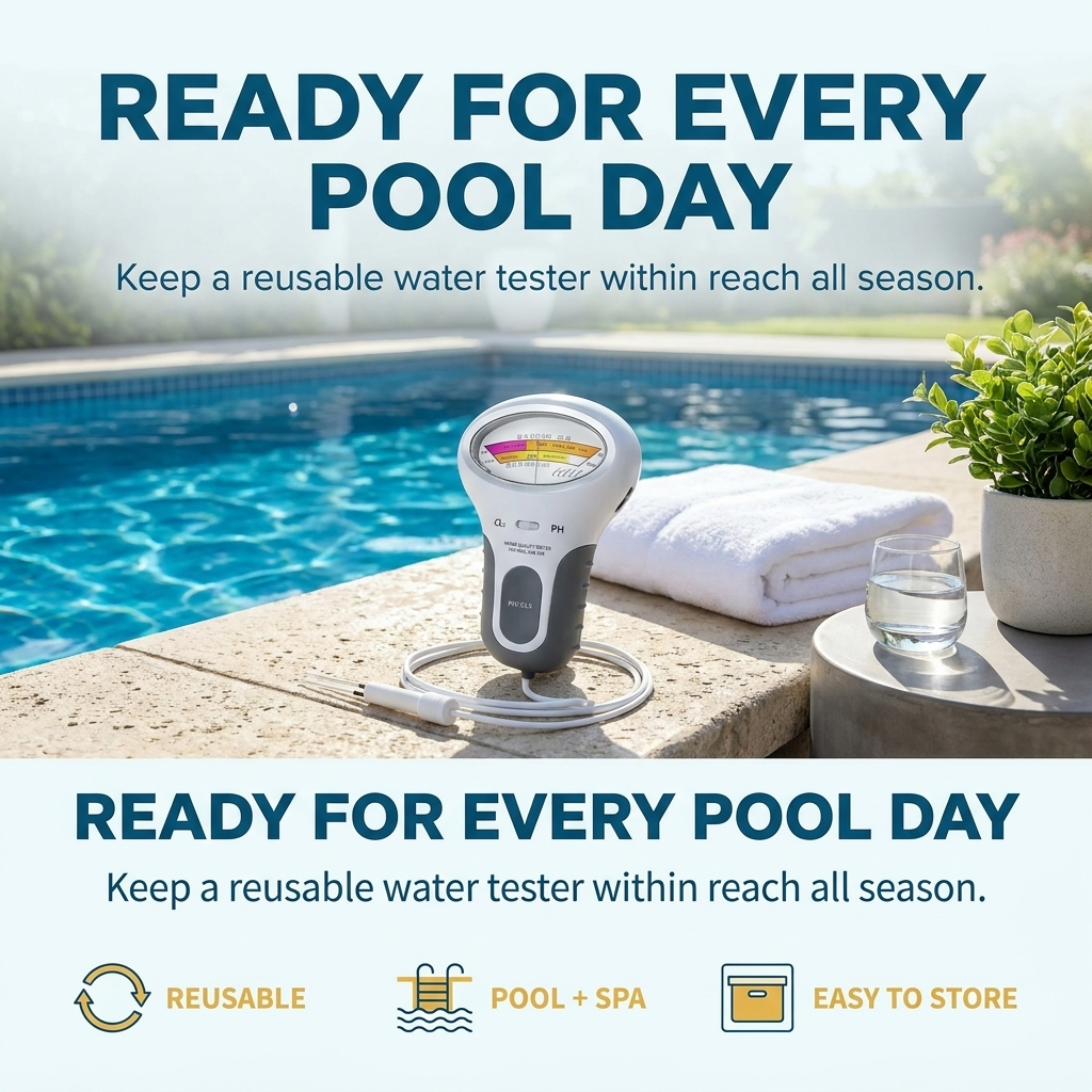 Pool Water Tester – pH and Chlorine Readings with a Probe