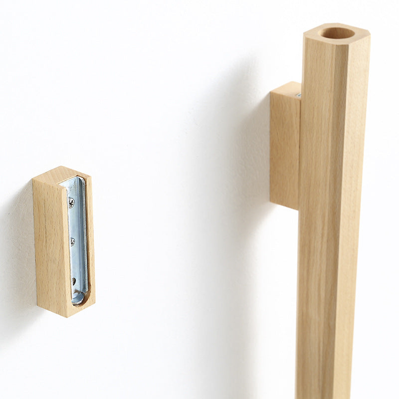 Ensemble de vases suspendus – Design mural en bois avec tube en verre intérieur pour une présentation florale minimaliste