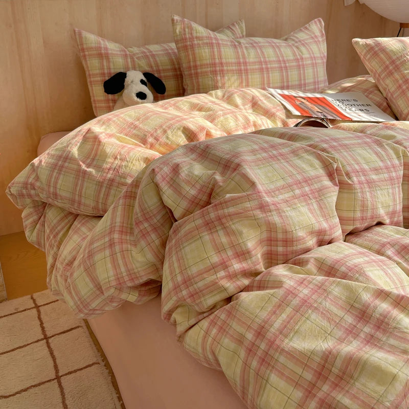 NordLoom – Pinkstribet Dynebetrækssæt i Blød Åndbar Bomuld