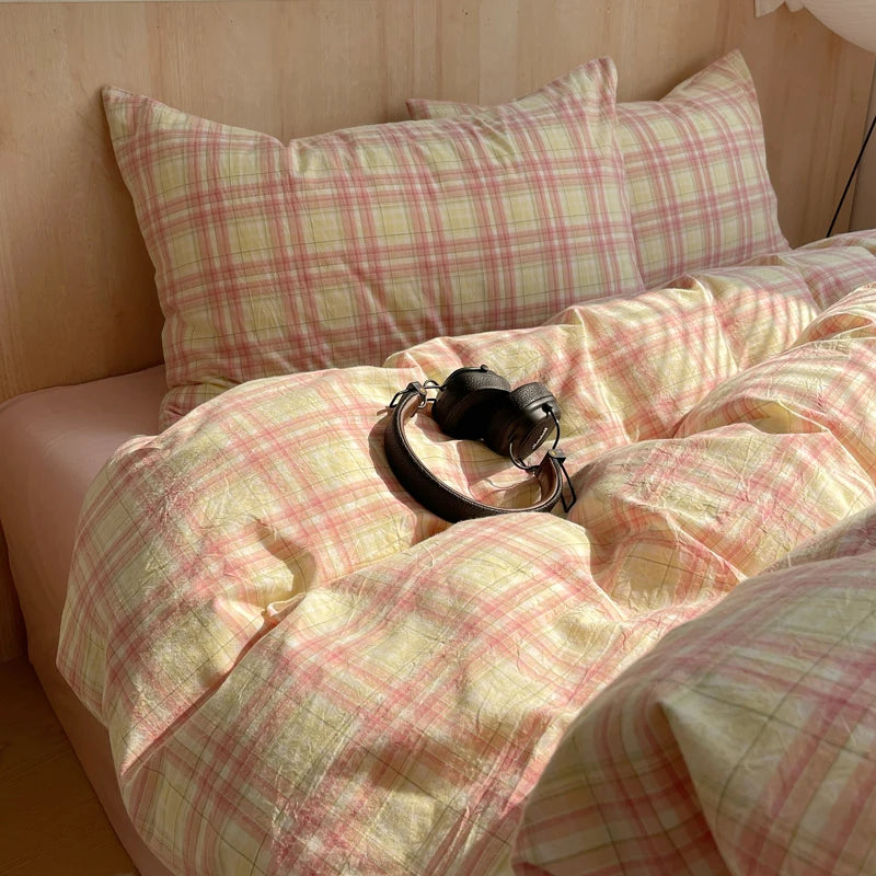 NordLoom – Pinkstribet Dynebetrækssæt i Blød Åndbar Bomuld