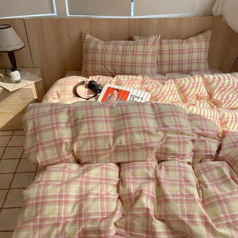 NordLoom – Pinkstribet Dynebetrækssæt i Blød Åndbar Bomuld