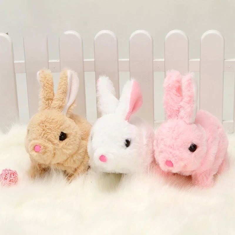 Lapin en peluche interactif – jouet électronique doux avec réponse au toucher et au son