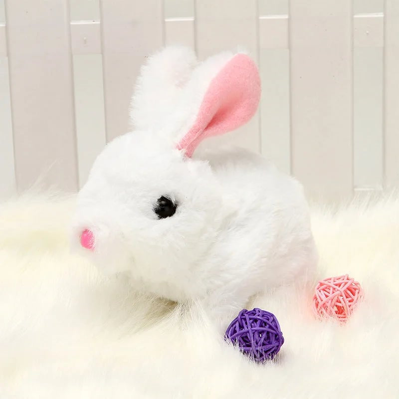 Lapin en peluche interactif – jouet électronique doux avec réponse au toucher et au son