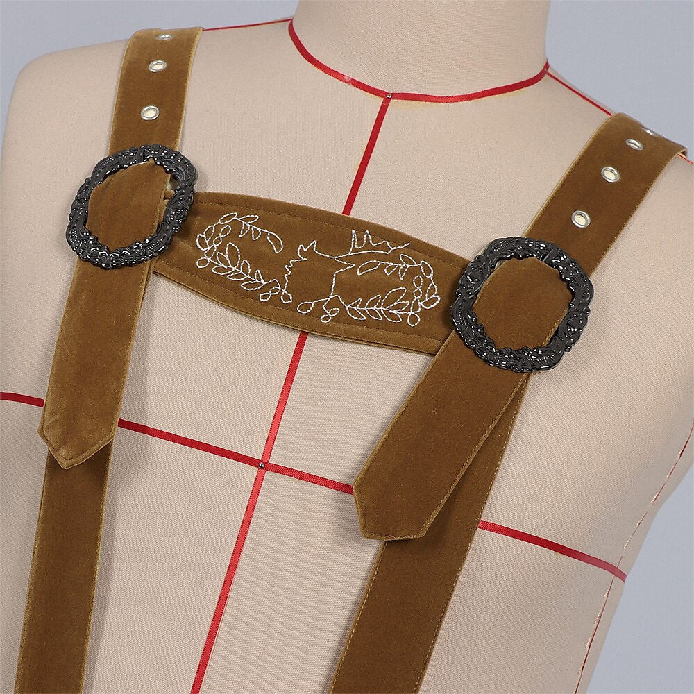 Berggeist – Beierse Lederhose Bruin met Borduursel – Oktoberfest Heren