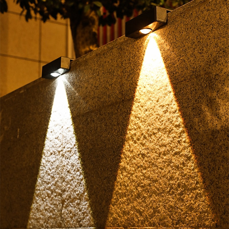 Applique murale solaire – Design résistant aux intempéries avec éclairage LED automatique du crépuscule à l'aube