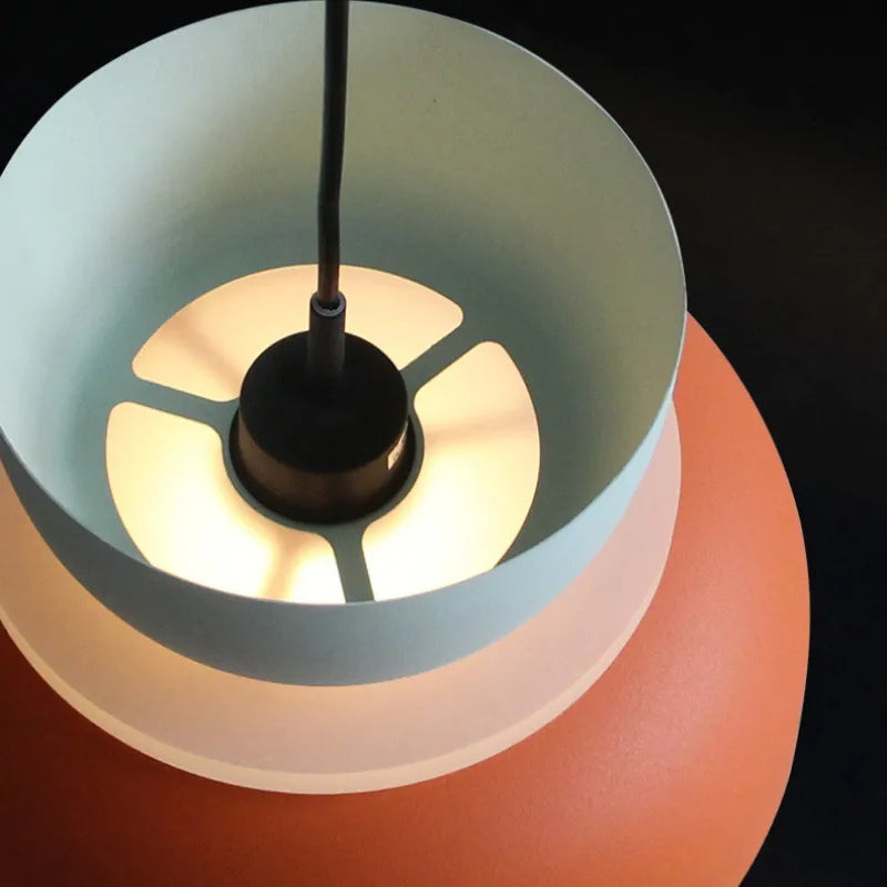 Suspension scandinave – design moderne inspiré des macarons avec illumination d’ambiance douce