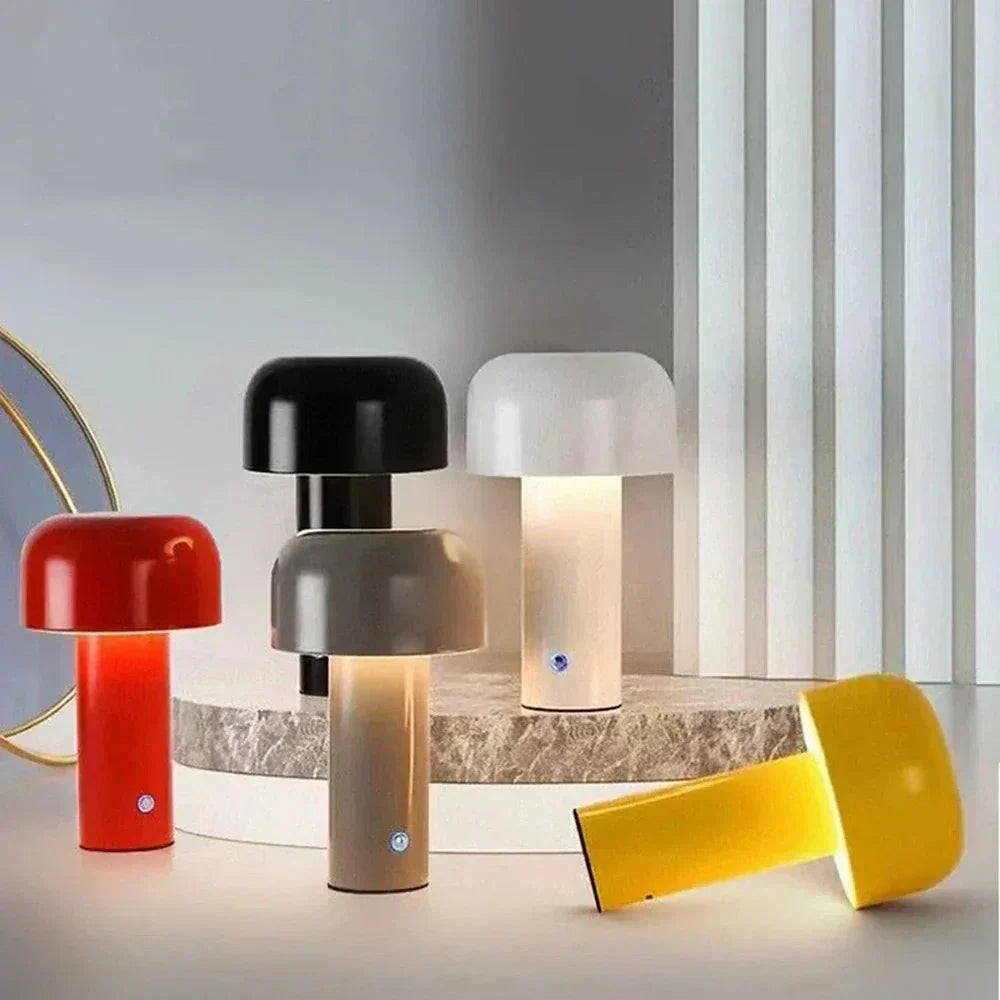 Portable USB Rechargeable Mushroom Lamp with Soft Ambient Decorative Lighting