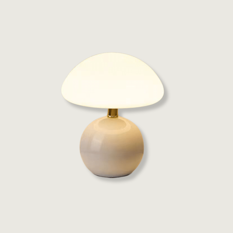 CremeLuxe – Fransk Mushroom Bordlampe med Blød Ambient Belysning