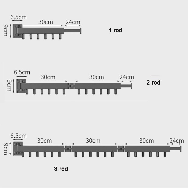 Udtrækkeligt Vægtørrestativ – Sammenklappelig Tøjholder til Vægmontering | Pladsbesparende & Stabil