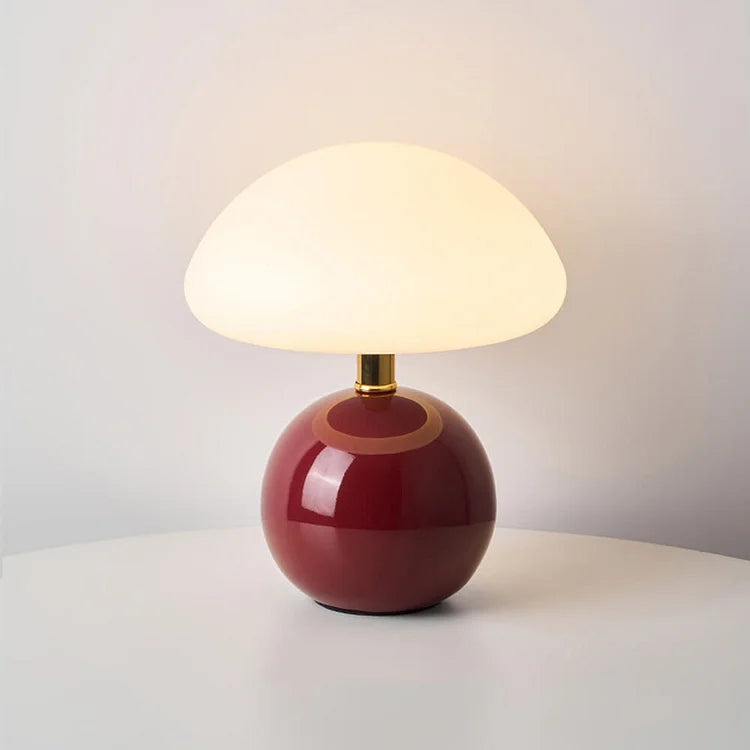 CremeLuxe – Fransk Mushroom Bordlampe med Blød Ambient Belysning