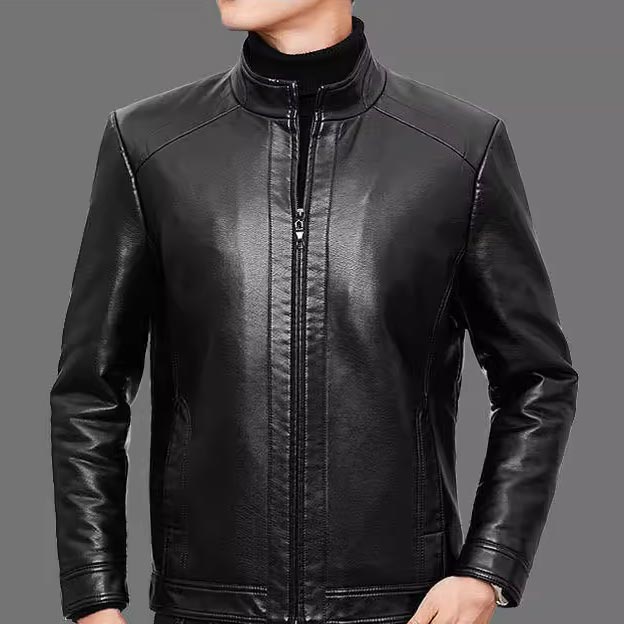 Veste Homme Doublée Chaude – Col Montant Zippé pour Temps Froid