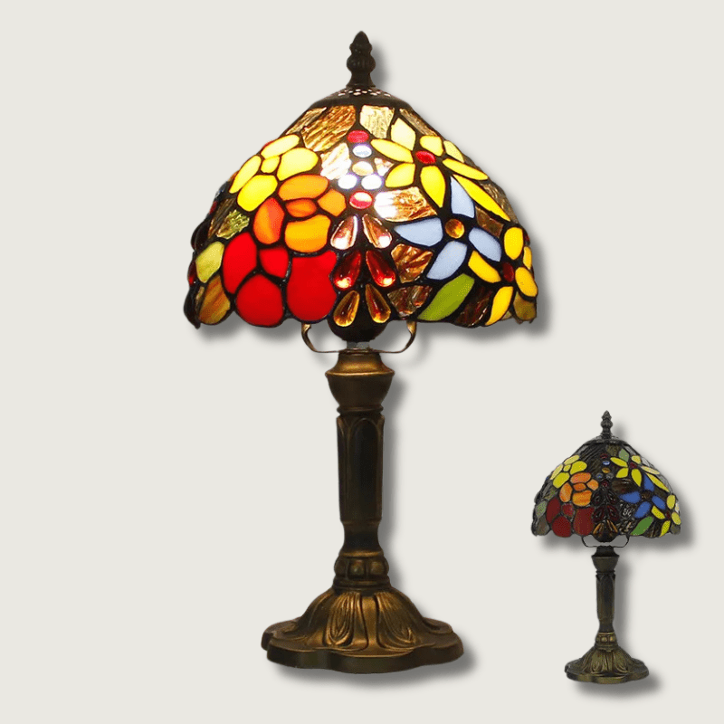 Tiffany Table Lamp – Stained Glass Design with Warm Lighting & Adjustable Gooseneck
