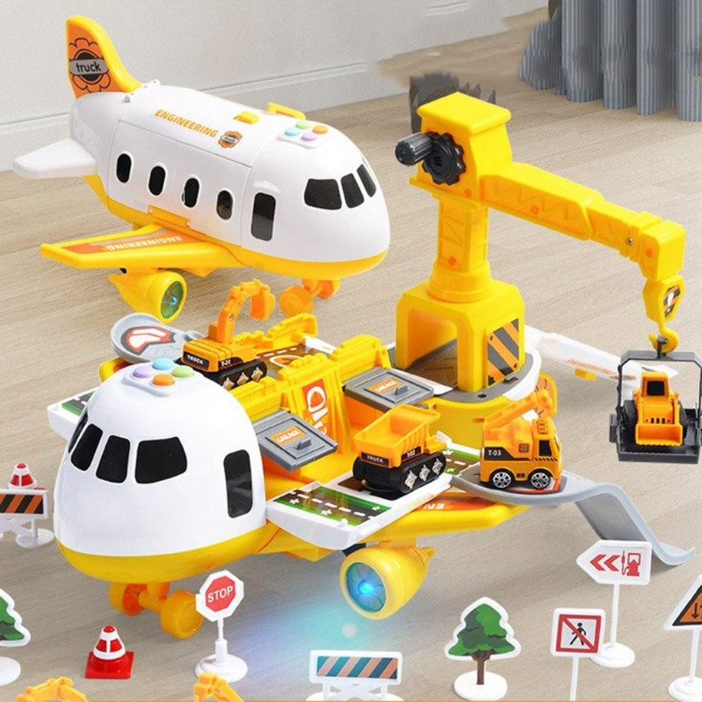 Set de jeu avion pour enfants – Ensemble SkyExplorer de 20 pièces avec avion, véhicules et accessoires