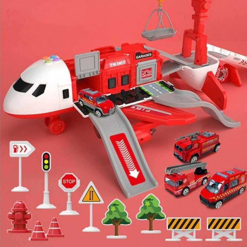 Set de jeu avion pour enfants – Ensemble SkyExplorer de 20 pièces avec avion, véhicules et accessoires