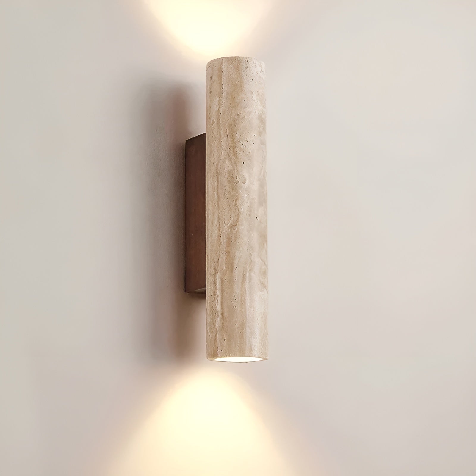 Travertine Wall Lamp – Wabi-Sabi Inspired Design with Warm Up-and-Down LED Lighting