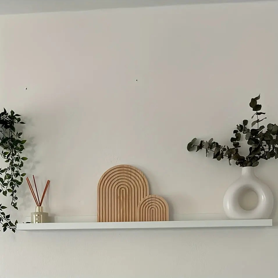 Décoration murale en bois – Design d’arc minimaliste avec texture naturelle et usage polyvalent pour l’affichage